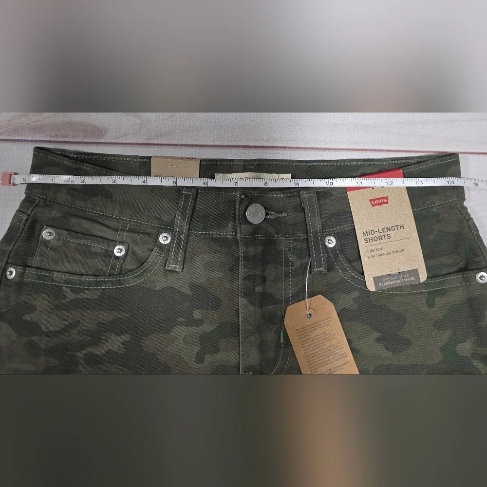 Levi’s Mid-Length Camo Denim Shorts Size 27 - New With Tags